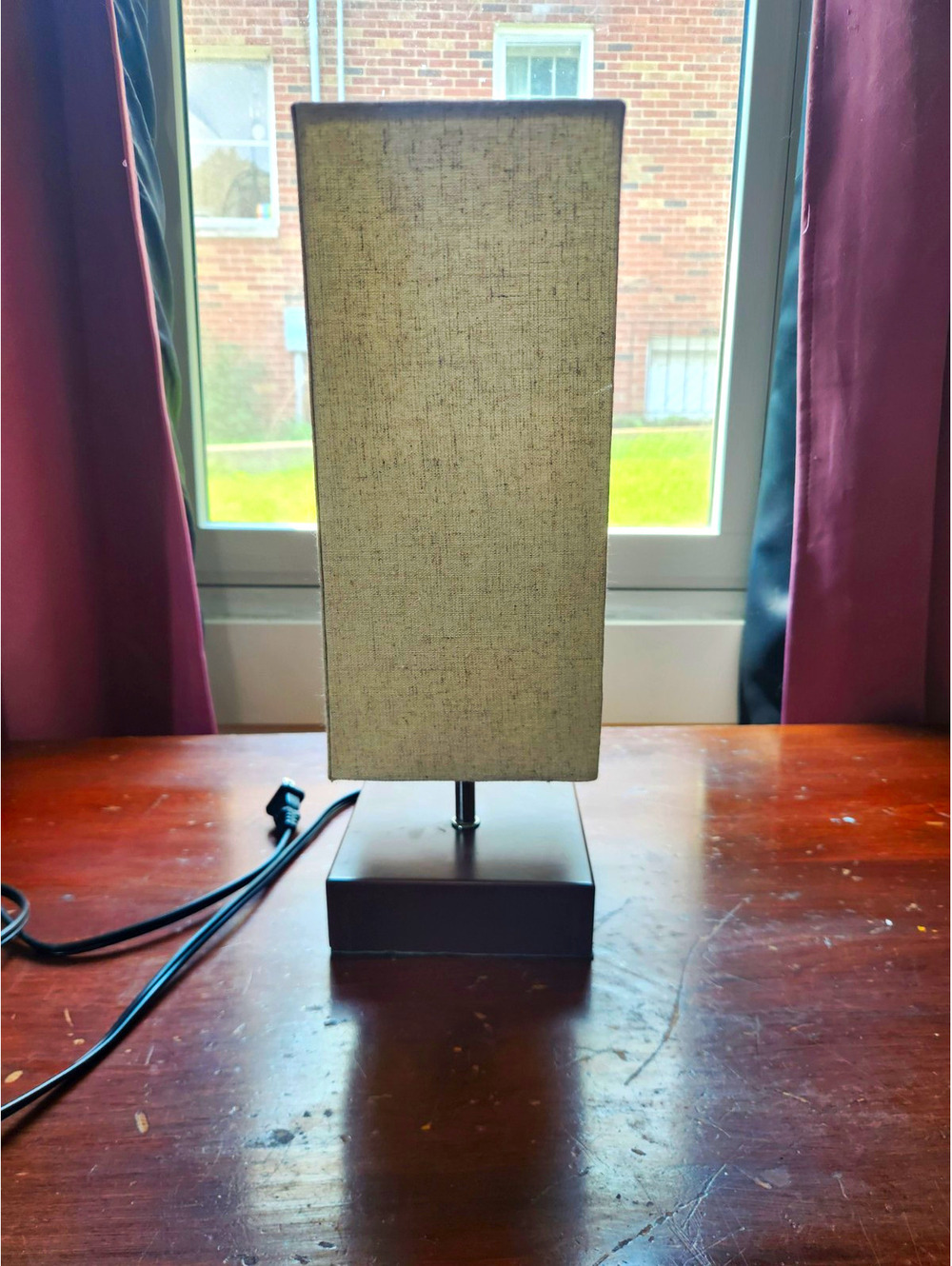 Seaside village Touch-S Touch Table Lamp Beige/Black Square Fabric Shade E26